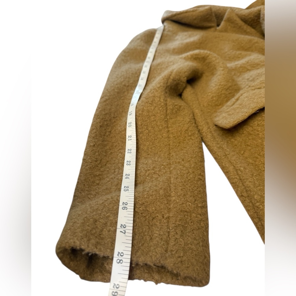 BCBGMAXAZRIA Camel Coat Gold Buttons, Buckei Fabric Notched Collar Lined Large - Picture 15 of 15